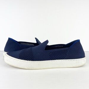Rothy’s The Original Sneaker Maritime Lattice Navy Blue Slip On Shoes
